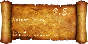 Vainer Erika névjegykártya